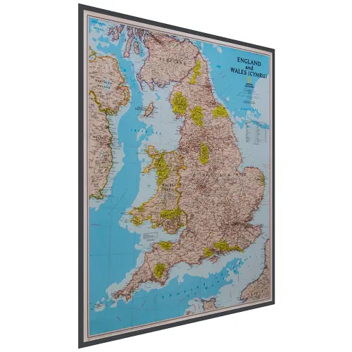 Anglia i Walia Classic mapa ścienna polityczna na podkładzie 1:868 000
