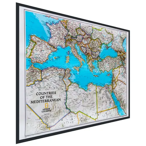 Kraje Śródziemnomorskie Classic mapa ścienna polityczna na podkładzie do wpinania 1:6 957 000