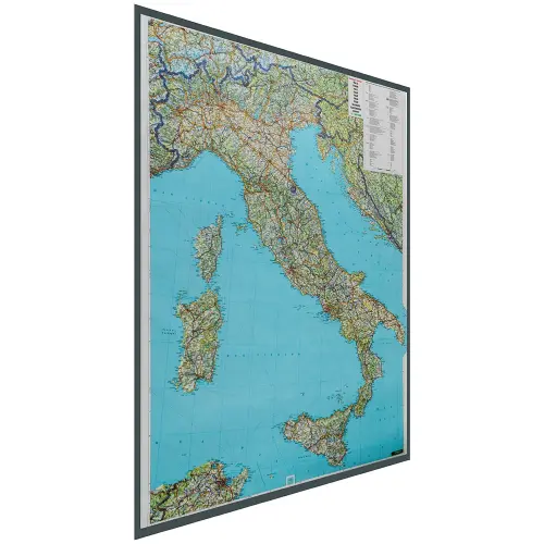 Włochy mapa ścienna samochodowa na podkładzie magnetycznym 1:1 000 000