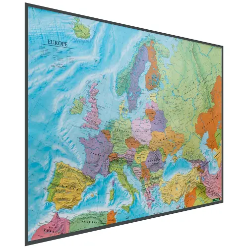 Europa mapa ścienna polityczna na podkładzie, 1:6 000 000