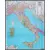 Włochy mapa ścienna kody pocztowe na podkładzie magnetycznym 1:1 000 000