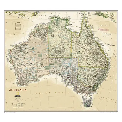Australia Executive mapa ścienna polityczna arkusz laminowany 1:6 413 000