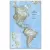 Ameryka Północna i Południowa Classic polityczna mapa ścienna arkusz laminowany, 1:19 100 000