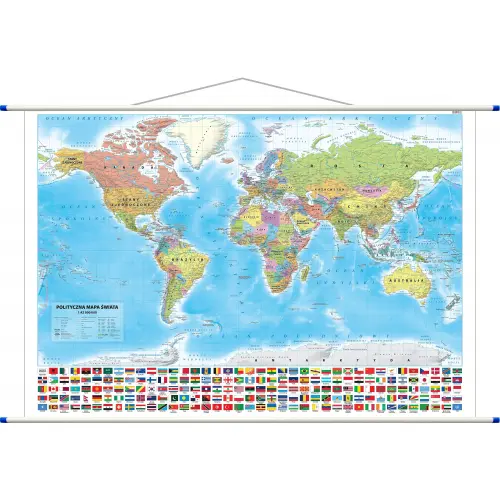 Świat polityczny - mapa ścienna, 1:42 000 000
