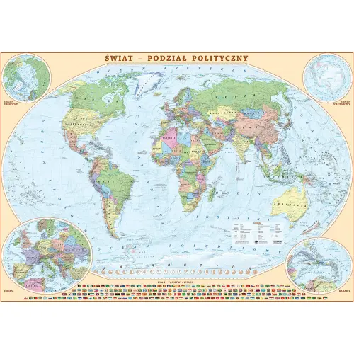 Świat mapa ścienna polityczna - tapeta XXL