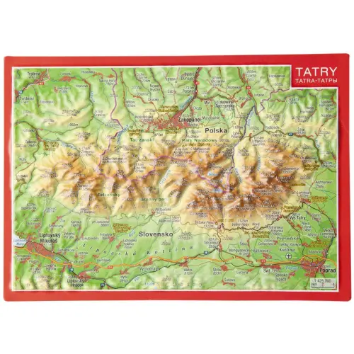 Pocztówka Tatry mapa plastyczna