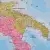 Włochy mapa ścienna kody pocztowe na podkładzie do wpinania 1:900 000