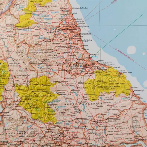 Anglia i Walia Classic mapa ścienna polityczna arkusz laminowany 1:868 000