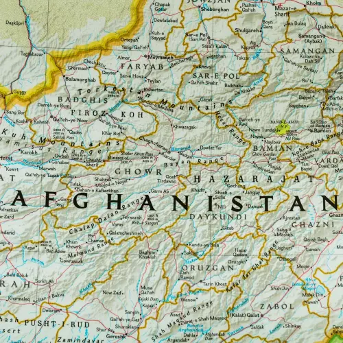 Afganistan, Pakistan Classic mapa ścienna polityczna arkusz papierowy 1:3 363 300