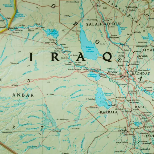 Irak Classic mapa ścienna polityczna na podkładzie do wpinania 1:1 778 000