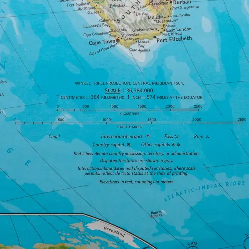 Świat Classic Pacific Centered mapa ścienna polityczna, 1:36 384 000