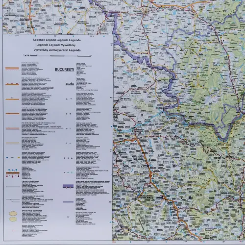 Rumunia mapa ścienna samochodowa na podkładzie magnetycznym 1:700 000