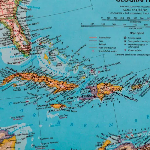 Ameryka Północna Classic mapa ścienna polityczna arkusz papierowy 1:14 009 000