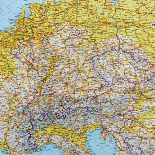 Europa mapa ścienna drogowa na podkładzie 1:3 500 000