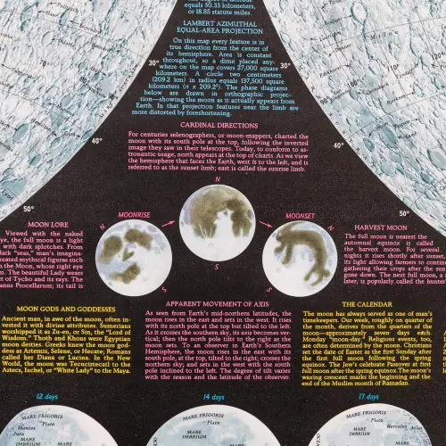 Księżyc mapa ścienna arkusz papierowy