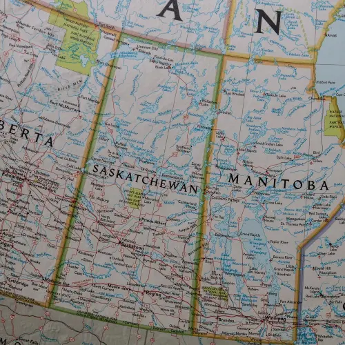 Kanada Classic mapa ścienna polityczna arkusz laminowany 1:6 500 000