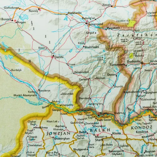 Afganistan, Pakistan Classic mapa ścienna polityczna arkusz laminowany 1:3 363 300