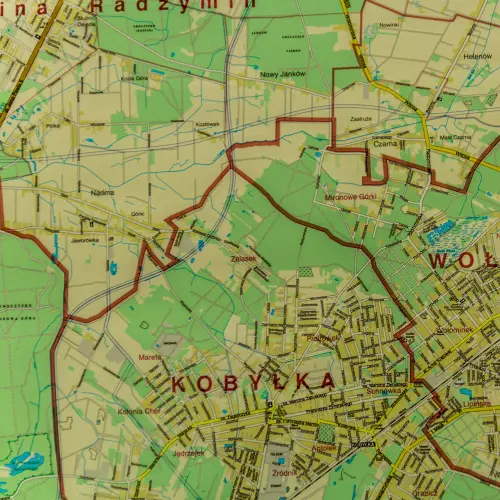 Aglomeracja warszawska mapa ścienna 1:25 000
