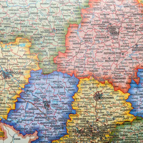 Polska mapa ścienna administracyjna magnetyczna 1:1 800 000