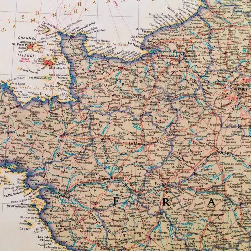 Francja, Belgia, Holandia Executive mapa ścienna polityczna arkusz laminowany 1:1 953 000