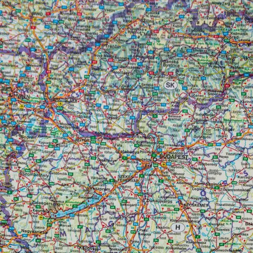 Bałkany, Europa Południowa mapa ścienna samochodowa arkusz laminowany, 1:2 000 000