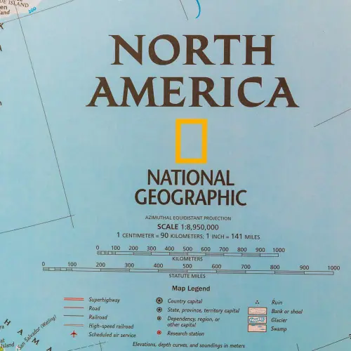 Ameryka Północna Classic mapa ścienna polityczna na podkładzie do wpinania 1:8 950 000