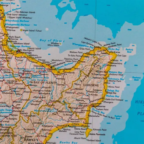 Nowa Zelandia Classic mapa ścienna polityczna arkusz laminowany 1:2 300 000