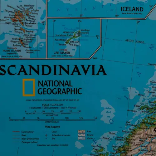 Skandynawia Classic mapa ścienna polityczna na podkładzie 1:2 765 000