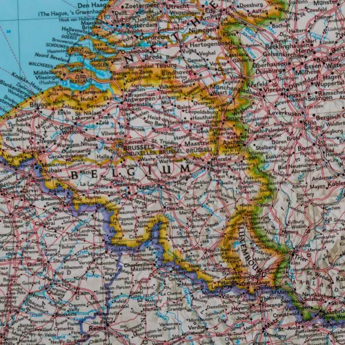Francja, Belgia, Holandia Classic mapa ścienna polityczna na podkładzie magnetycznym 1:1 955 000