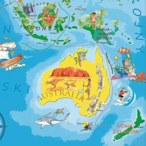 Świat Młodego Odkrywcy mapa ścienna - tapeta XL dla dzieci