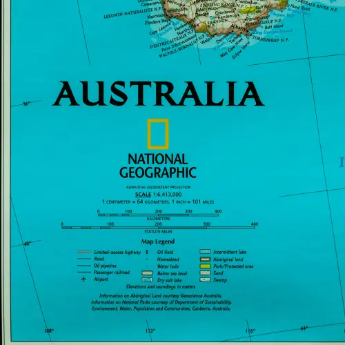 Australia Classic mapa ścienna polityczna arkusz laminowany 1:6 413 000