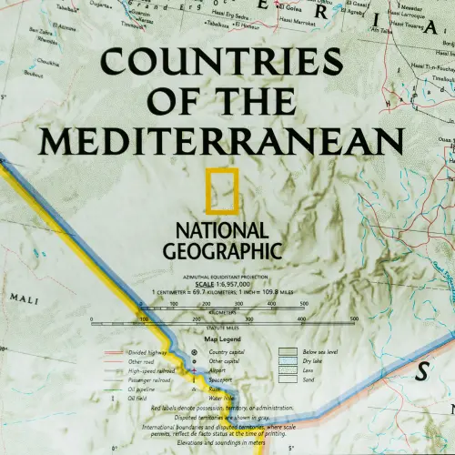 Kraje Śródziemnomorskie Classic mapa ścienna polityczna na podkładzie do wpinania 1:6 957 000