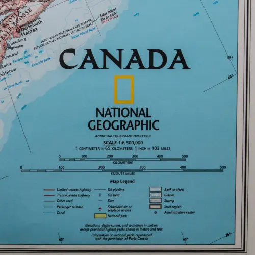 Kanada Classic mapa ścienna polityczna arkusz papierowy 1:6 500 000
