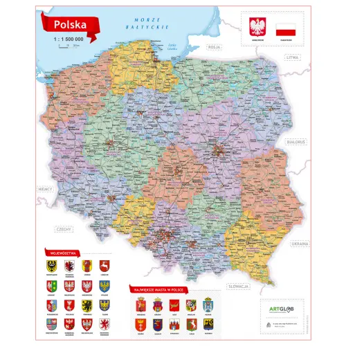 Polska - mapa zdrapka na podkładzie 1:1 500 000