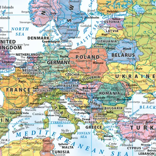Świat polityczny - mapa ścienna arkusz laminowany wersja angielska, 1:42 000 000, ArtGlobŚwiat polityczny - mapa ścienna arkusz laminowany wersja angielska, 1:42 000 000, ArtGlob