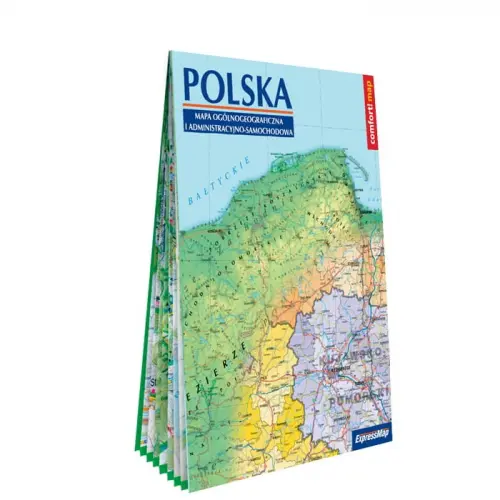 Polska. Mapa ogólnogeograficzna i administracyjno-samochodowa, 1:1 000 000