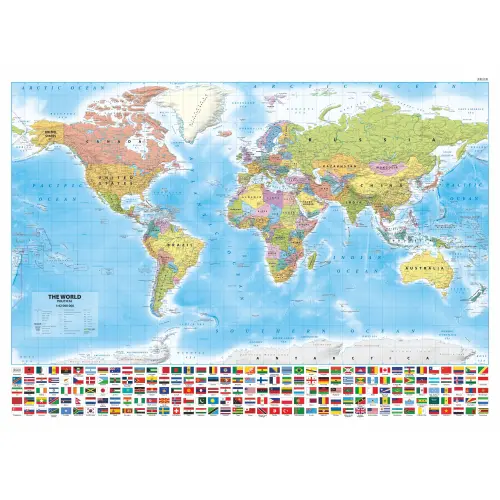Świat polityczny - mapa ścienna arkusz papierowy wersja angielska, 1:42 000 000, ArtGlob