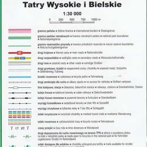 Tatry Wysokie i Bielskie, 1:30 000