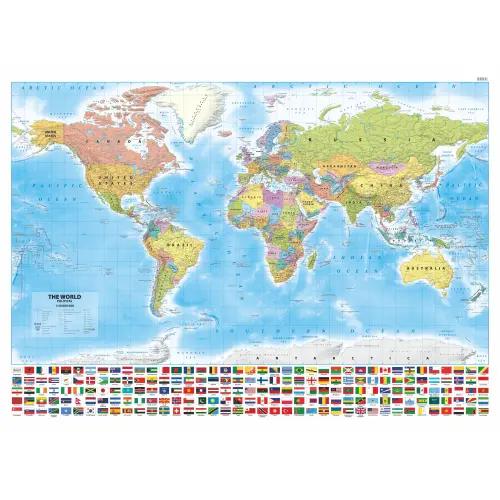 Świat polityczny - mapa ścienna arkusz laminowany wersja angielska, 1:30 000 000, ArtGlob