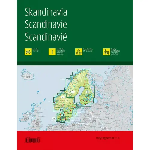 Skandynawia atlas samochodowy, 1:200 000 / 1:250 000 / 1:400 000, Freytag&Berndt