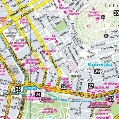Ateny 2w1, 1:15 000, plan miasta, ExpressMap