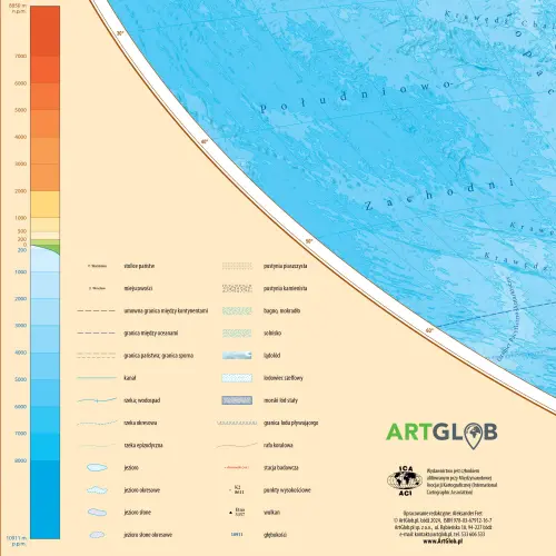 Świat fizyczny - mapa ścienna arkusz laminowany, 1:25 000 000, ArtGlob
