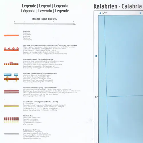 Kalabria, 1:150 000, mapa samochodowa, Freytag&Berndt