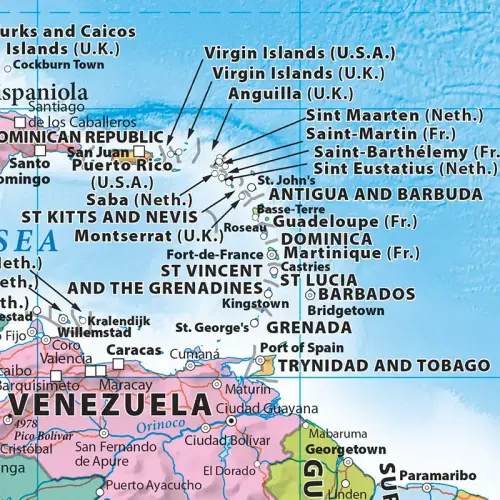 Świat polityczny - mapa ścienna wersja angielska, 1:21 200 000