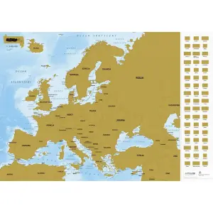 Europa mapa zdrapka 1:9 000 000
