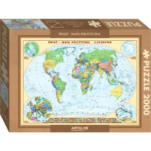 Świat polityczny mapa 1:35 000 000 - puzzle 2 000 elementów