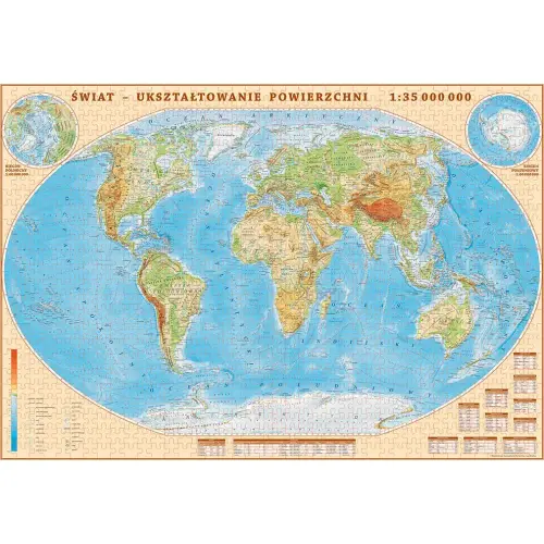 Świat fizyczny mapa 1:35 000 000 - puzzle 2 000 elementów