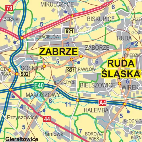 Mapa Polski ścienna administracyjno-drogowa arkusz laminowany 1:350 000