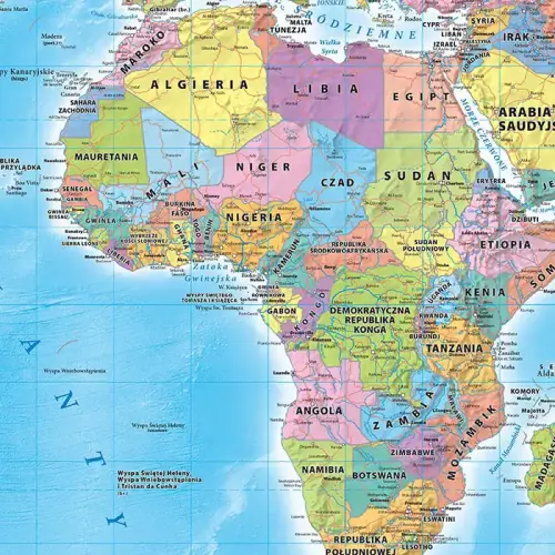 Świat polityczny mapa jednostronna w arkuszu 1:30 000 000