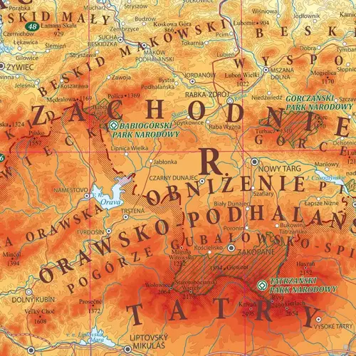 Polska mapa ścienna dwustronna fizyczno-administracyjna 1:700 000